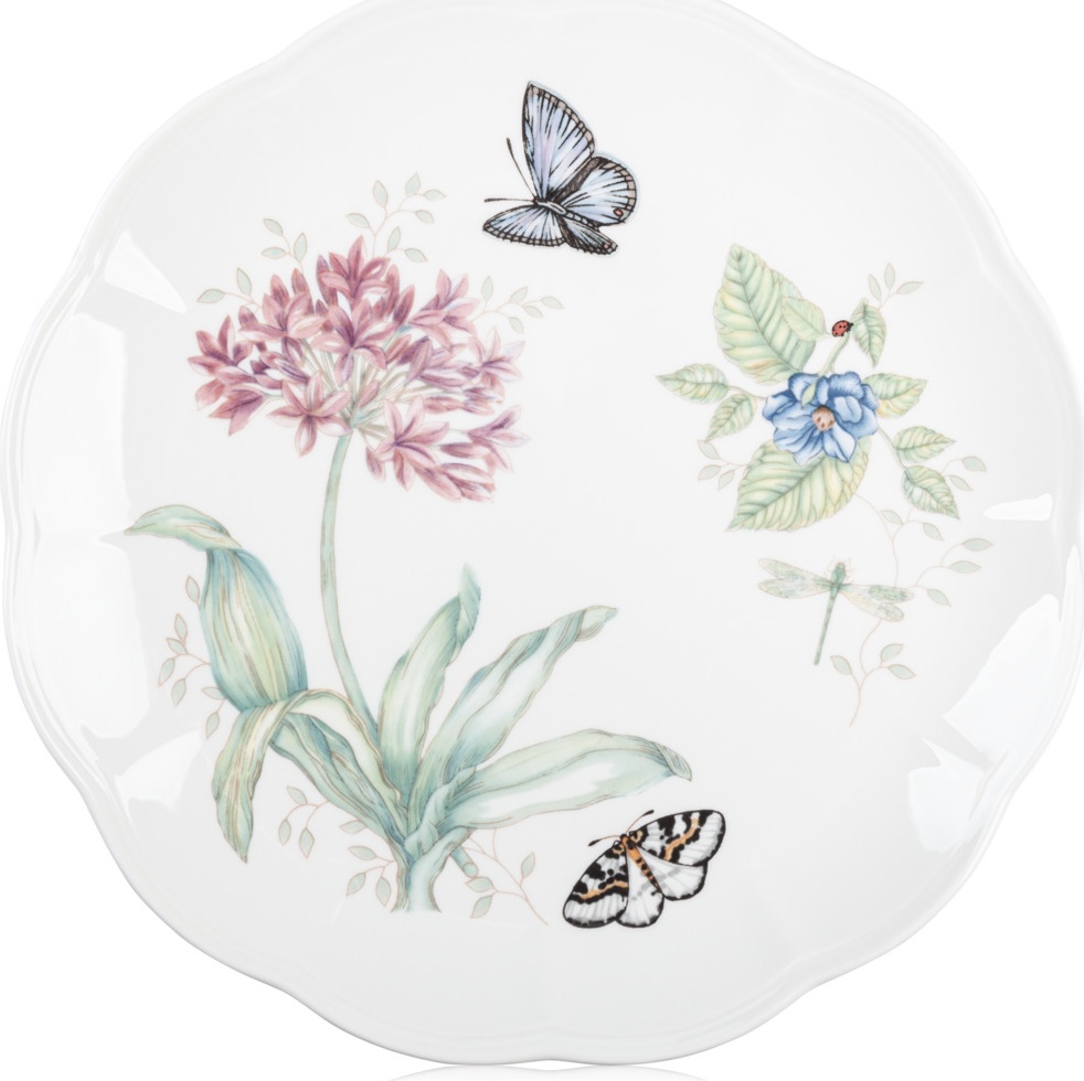 10524872 Lenox Тарелка обеденная Lenox "Бабочки на лугу" 27,5см Фарфор 