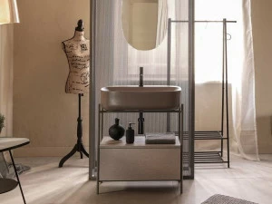 Scarabeo Ceramiche Тумба под умывальник из металла с ящиками Diva