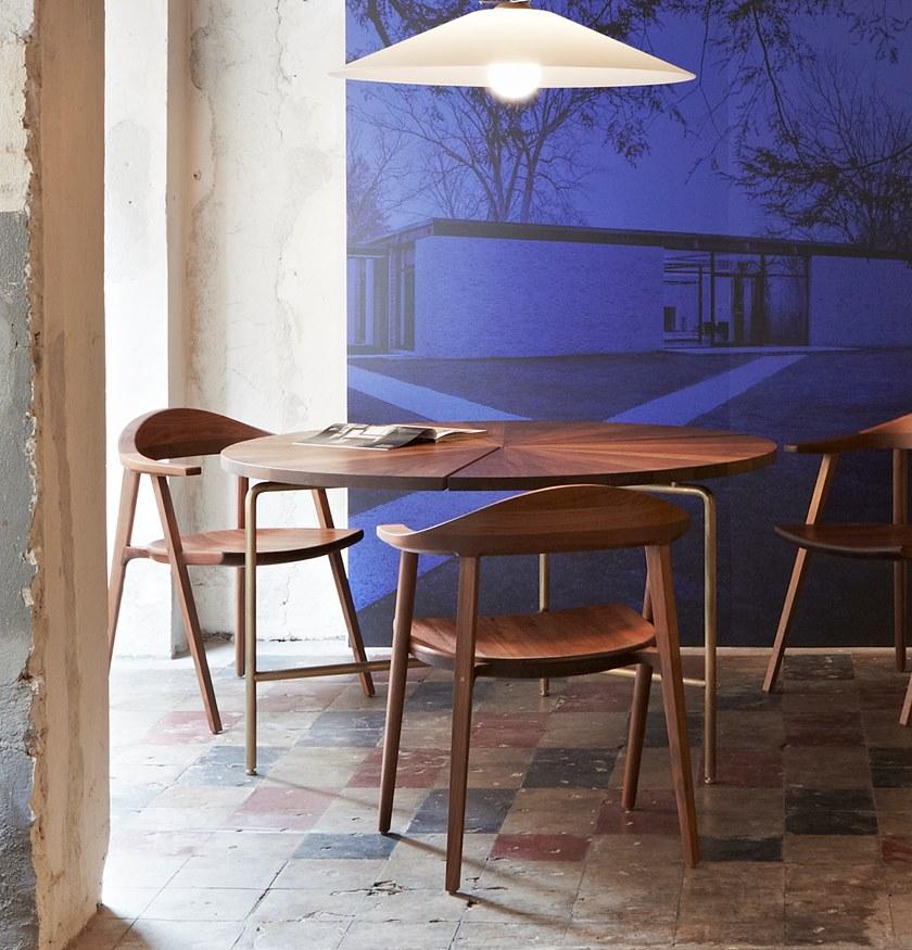 BassamFellows Круглый стол из нержавеющей стали и дерева Circular Cb-35 - Вид №2