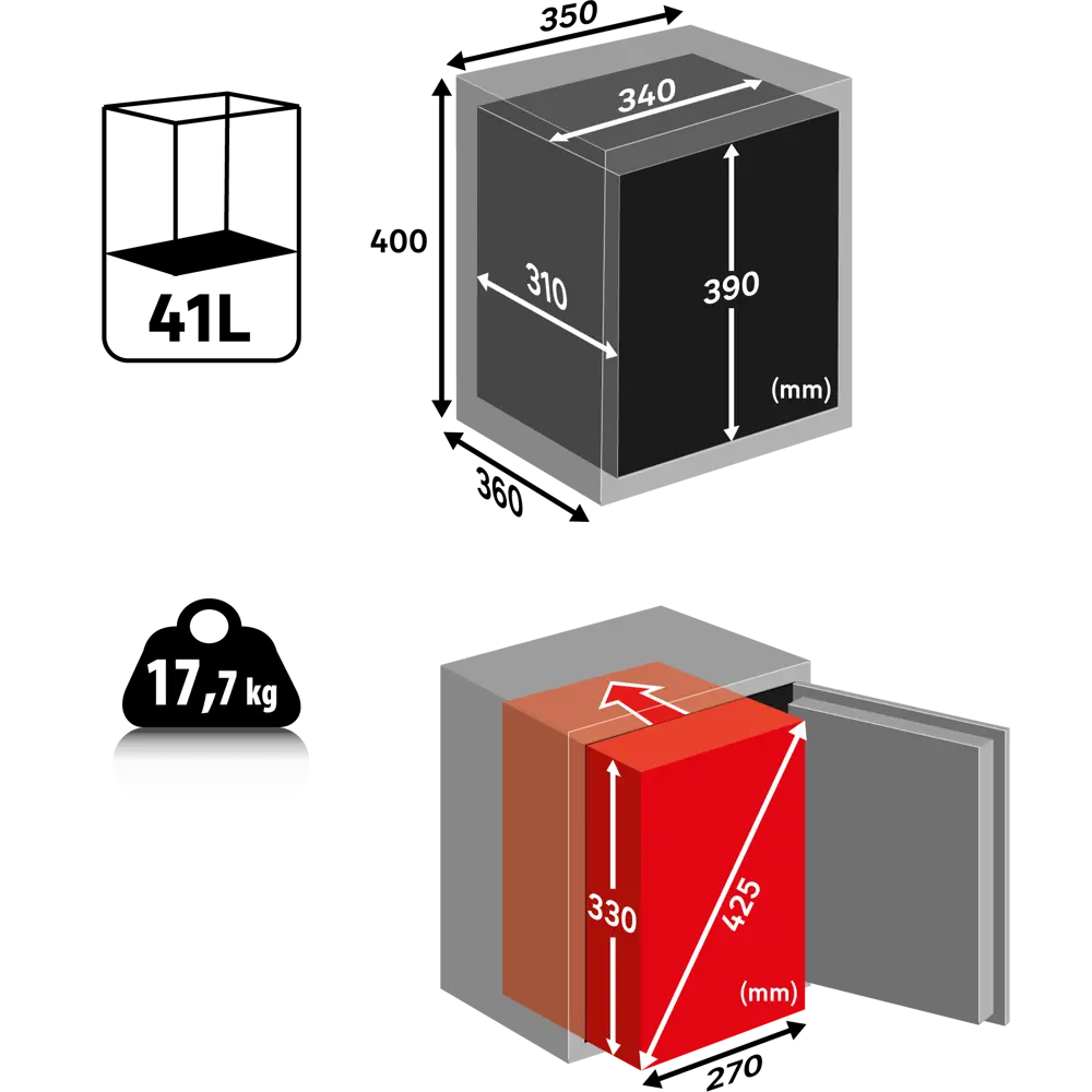 Сейф мебельный Standers N2 с электронным замком сталь 41 л STLM-2133081 - Вид №15