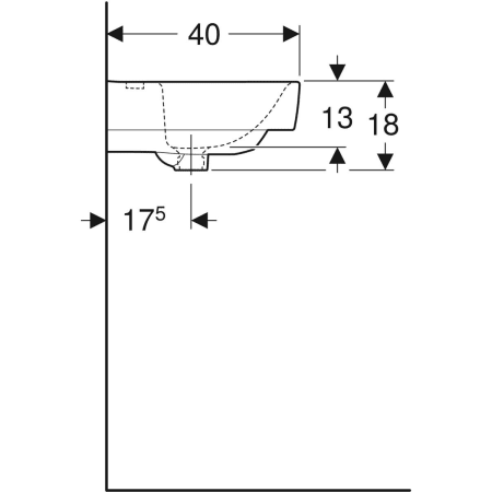 501.715.00.1 Раковина Geberit Renova Compact Geberit  - Вид №35