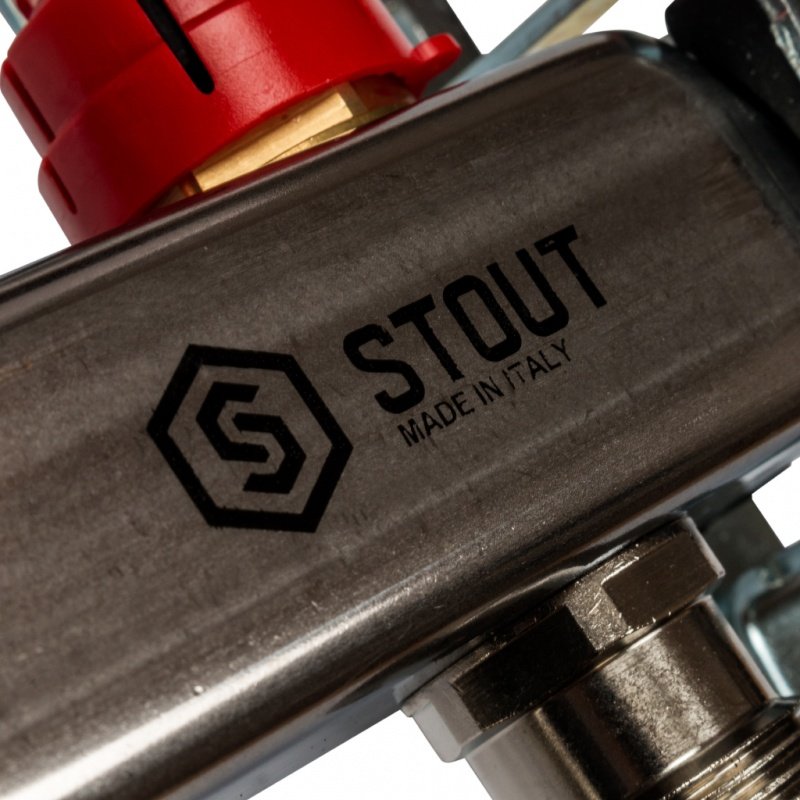 Коллектор из нержавеющей стали на 10 вых. с расходомерами STOUT SMS0917000010 - Вид №5