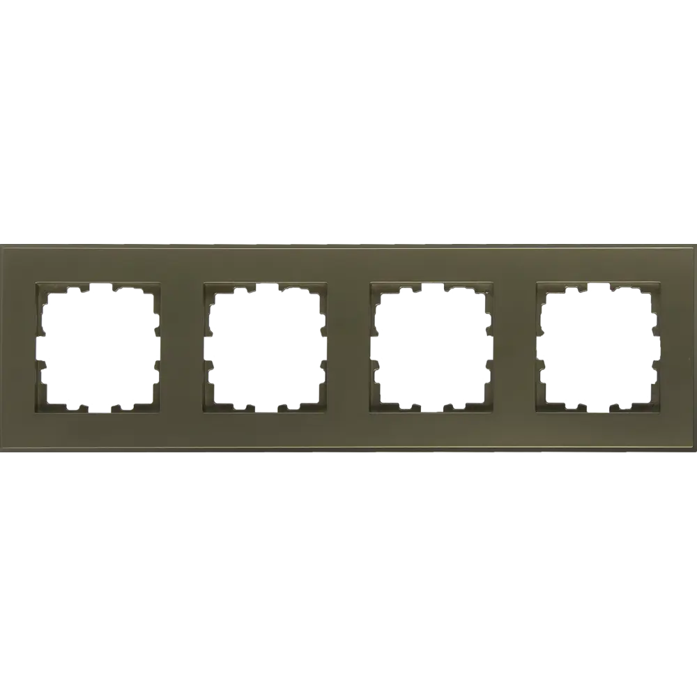 Рамка для розеток и выключателей Lexman Виктория плоская 4 поста цвет шампань матовый STLM-2199838