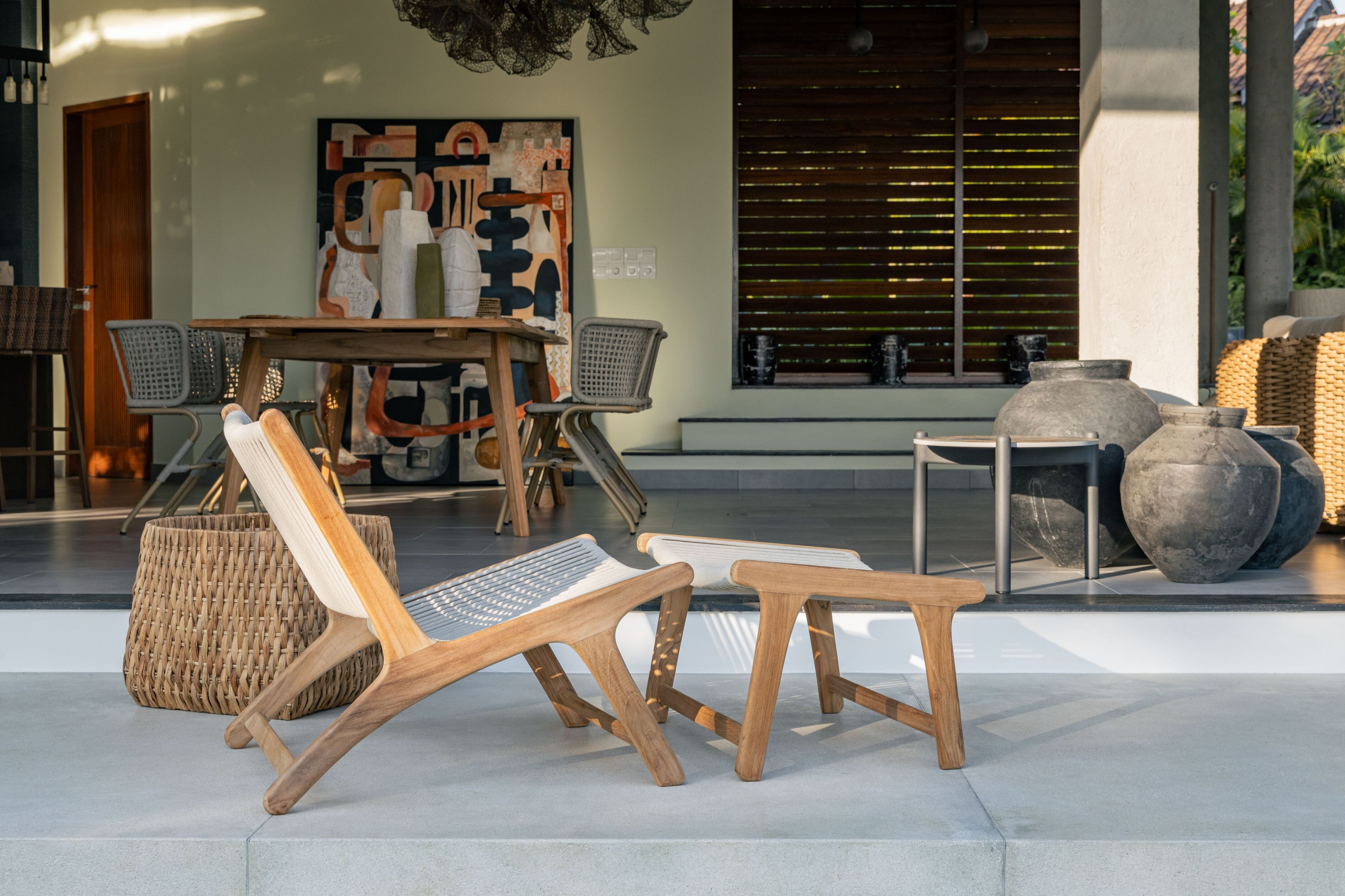 Прямоугольная подставка для ног из тикового дерева cbdesign Vienna Relax ARCH-00014755 - Вид №5