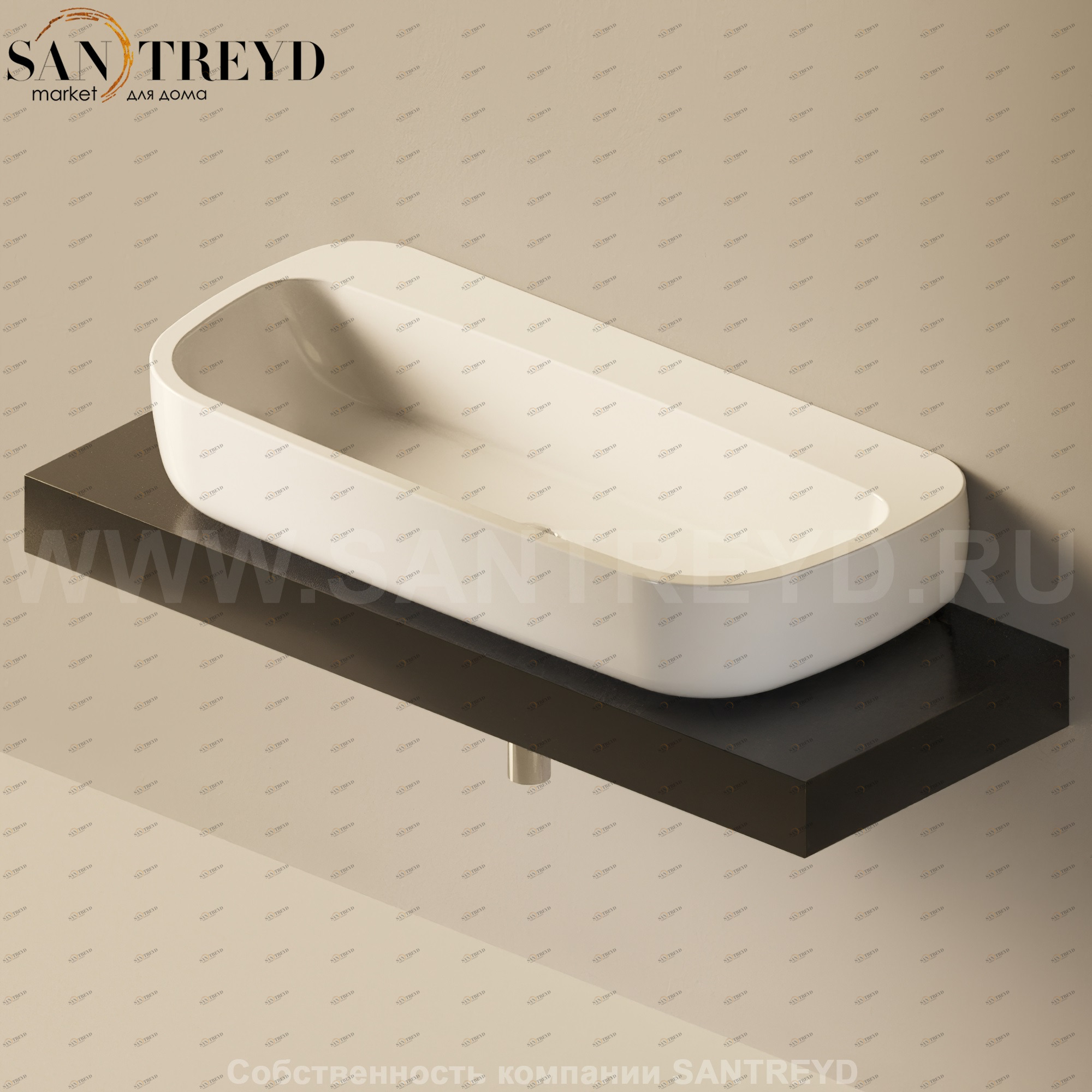 Flaminia FORTY6 Столешница от 120 до 250 см черная F6MN100.9017 Ceramica Flaminia F6MN1009017