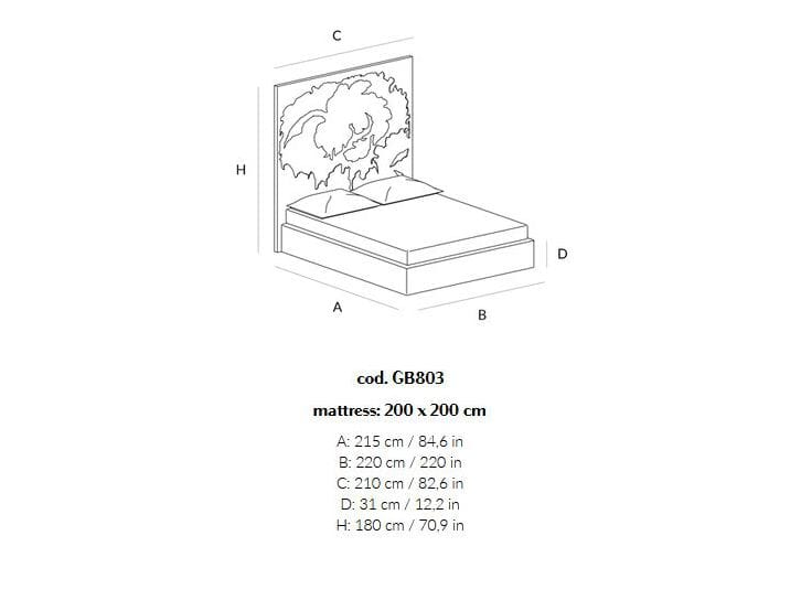 Деревянная двуспальная кровать с высоким изголовьем Lando DAMASCO ARCH-00034411 - Вид №8