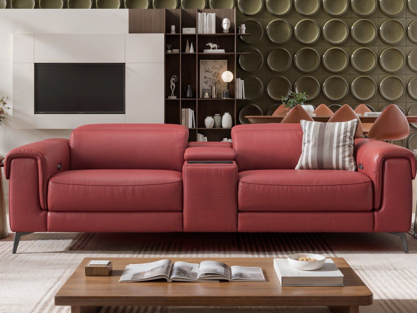 2 местный домашний кинотеатр кожаный диван Sofanella Visso ARCH-00078586 - Вид №3