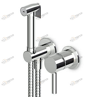 ZP6417 - R99815 Гидравлическая щетка для унитаза / биде со встроенным однорычажным смесителем, запорным ручным душем из латуни, дуплексной вешалкой для душа и гибким шлангом 1200 мм. Zucchetti Articoli vari 