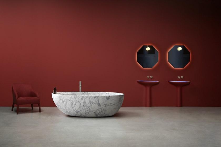 Antonio Lupi Design Отдельностоящая овальная ванна из каррарского мрамора Antoniolupi sun-id-1390011 - Вид №1