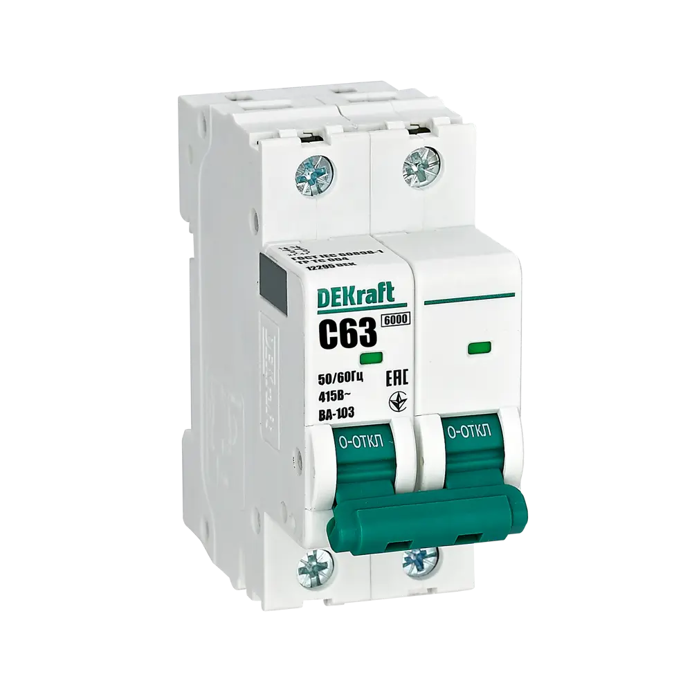 Автоматический выключатель DEKraft ВА-103 2P для надежной защиты сети 84509384 STLM-0050961