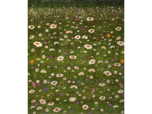 Прямоугольный шерстяной цветочный ковер