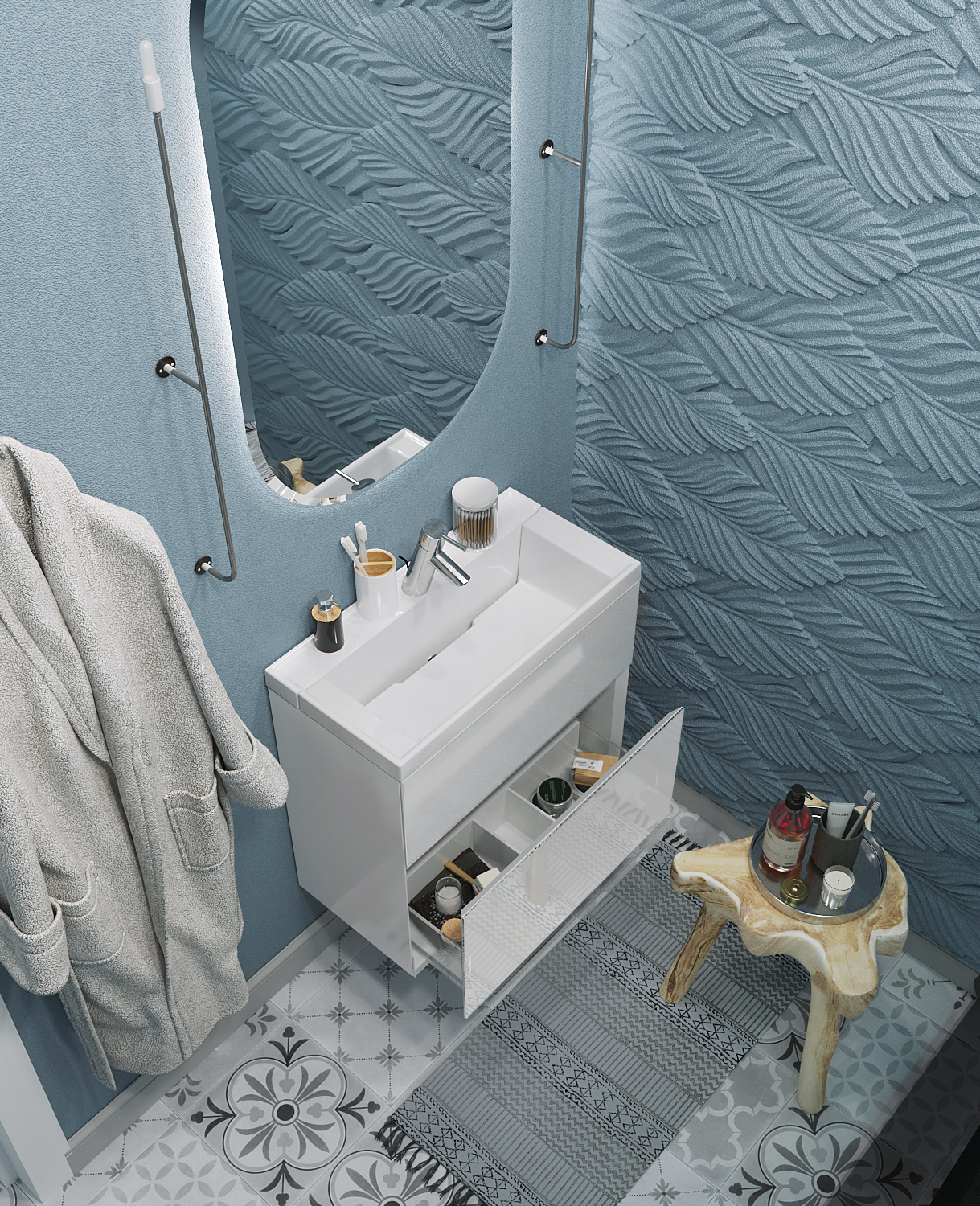 У88748 Тумба с раковиной Bumble 50П 1я 1 Marka  - Вид №3