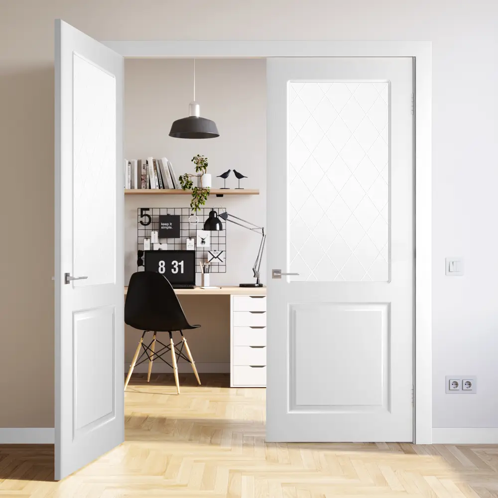 Комплект двери Австралия со стеклом 80x200 см эмаль белый без доборов BELWOODDOORS STLM-2210145 - Вид №3