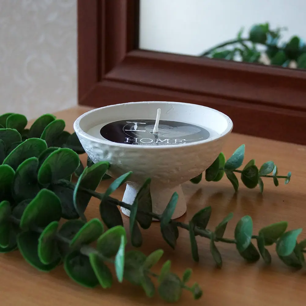 Свеча в гипсе Эльба белая 6 см EVIS STLM-2161593 - Вид №3