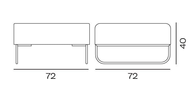 Модульный квадратный пуф из ткани Vergés Dula ARCH-00004323 - Вид №1
