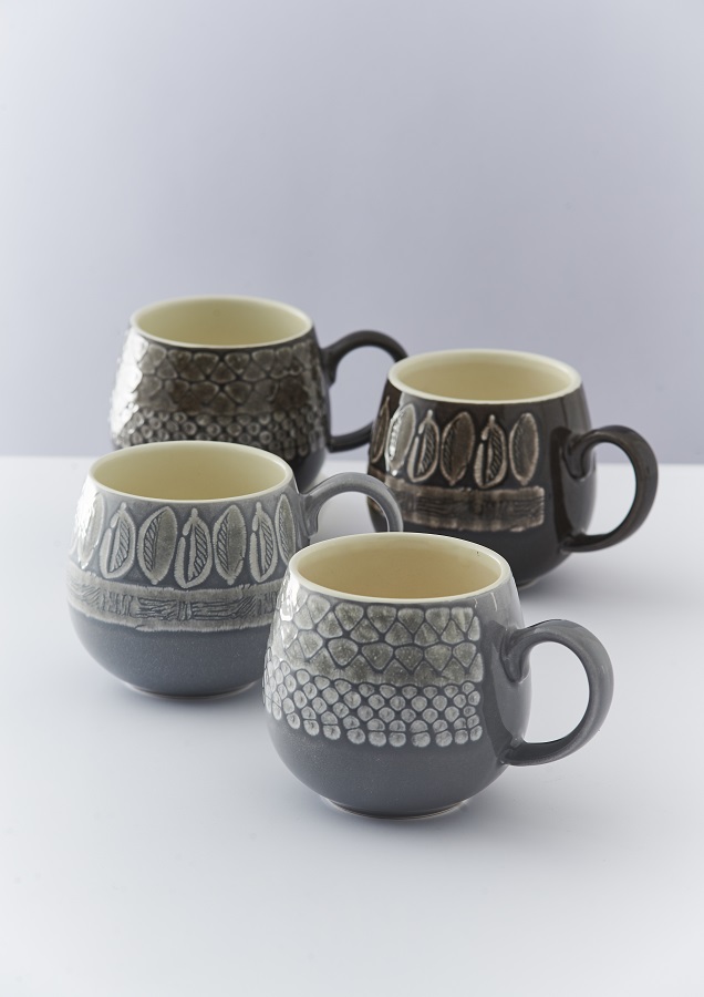 2001.880 Кружка impressions leaf, 350 мл, серая Mason Cash  - Вид №1