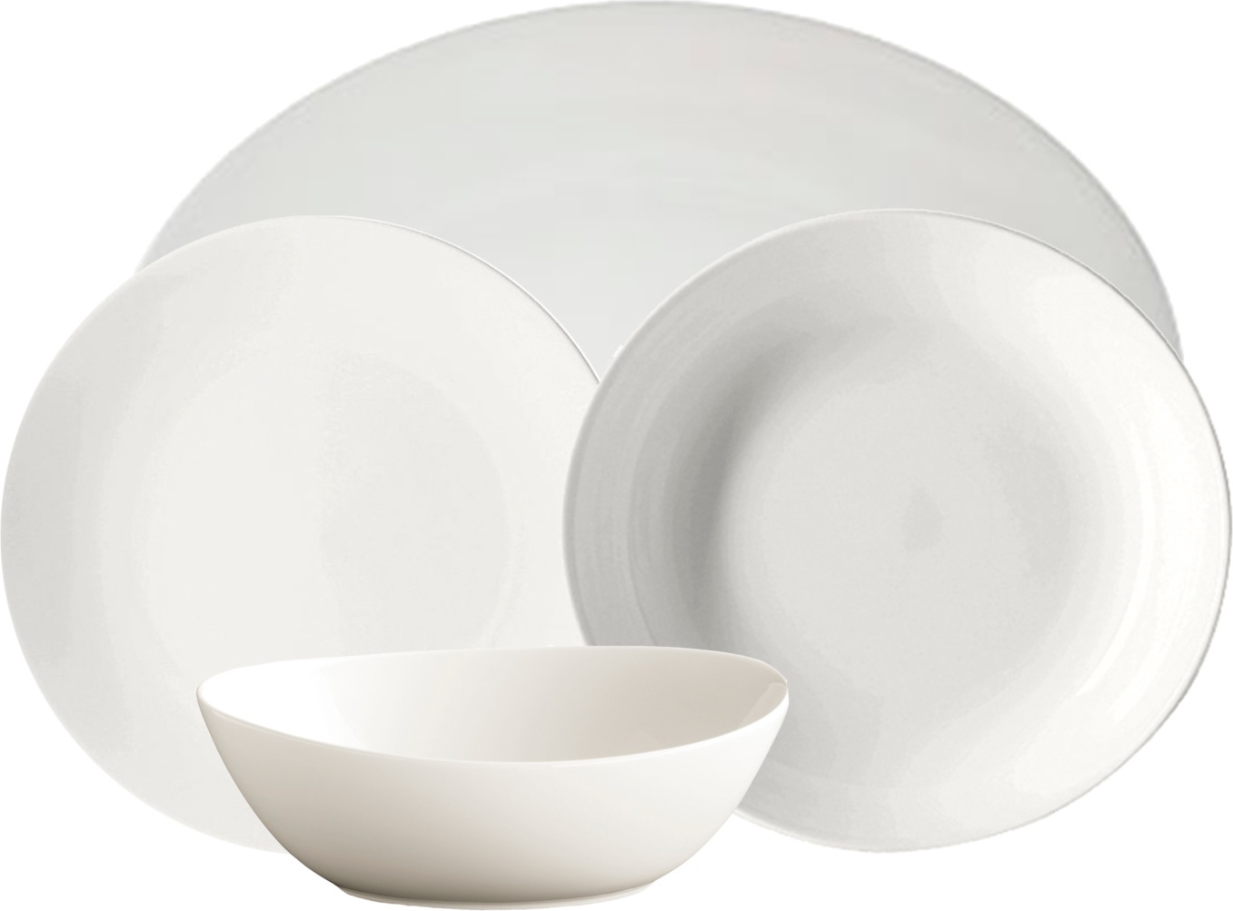 10655214 Dibbern Сервиз столовый Dibbern Белый декор на 6 персон 20 предметов, фарфор Фарфор костяной 