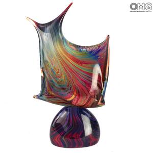 4339 ORIGINALMURANOGLASS Скульптура Тропическая Рыба - халцедон - муранское стекло OMG 28 см
