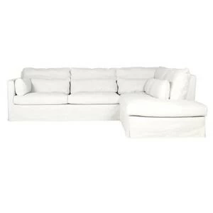 Диван угловой Sara, правосторонний, молочный