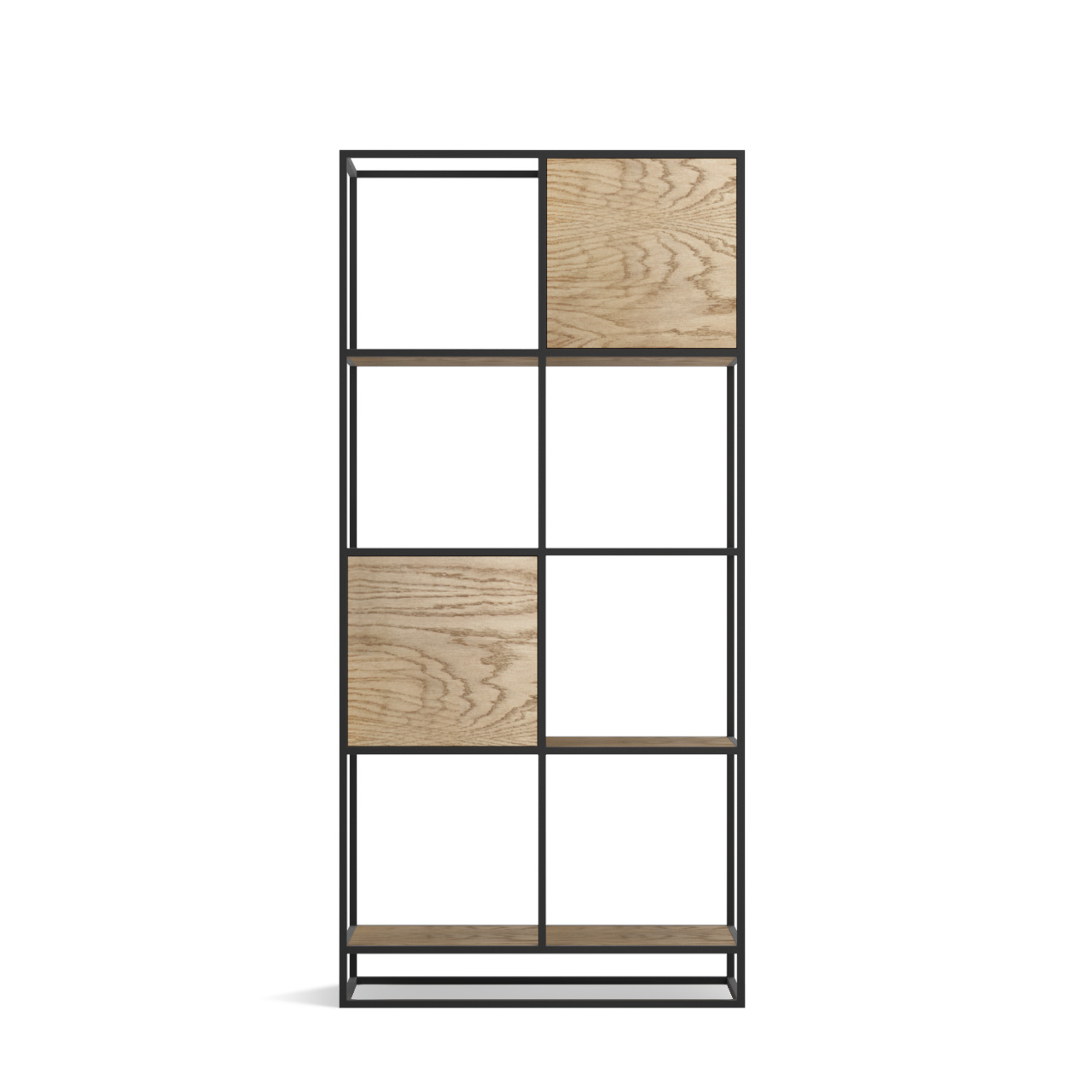Стеллаж для книг темный дуб Kvadra 2 INTELLIGENT DESIGN СТЕЛЛАЖИ KVADRA 260779 Коричневый;черный  - Вид №1