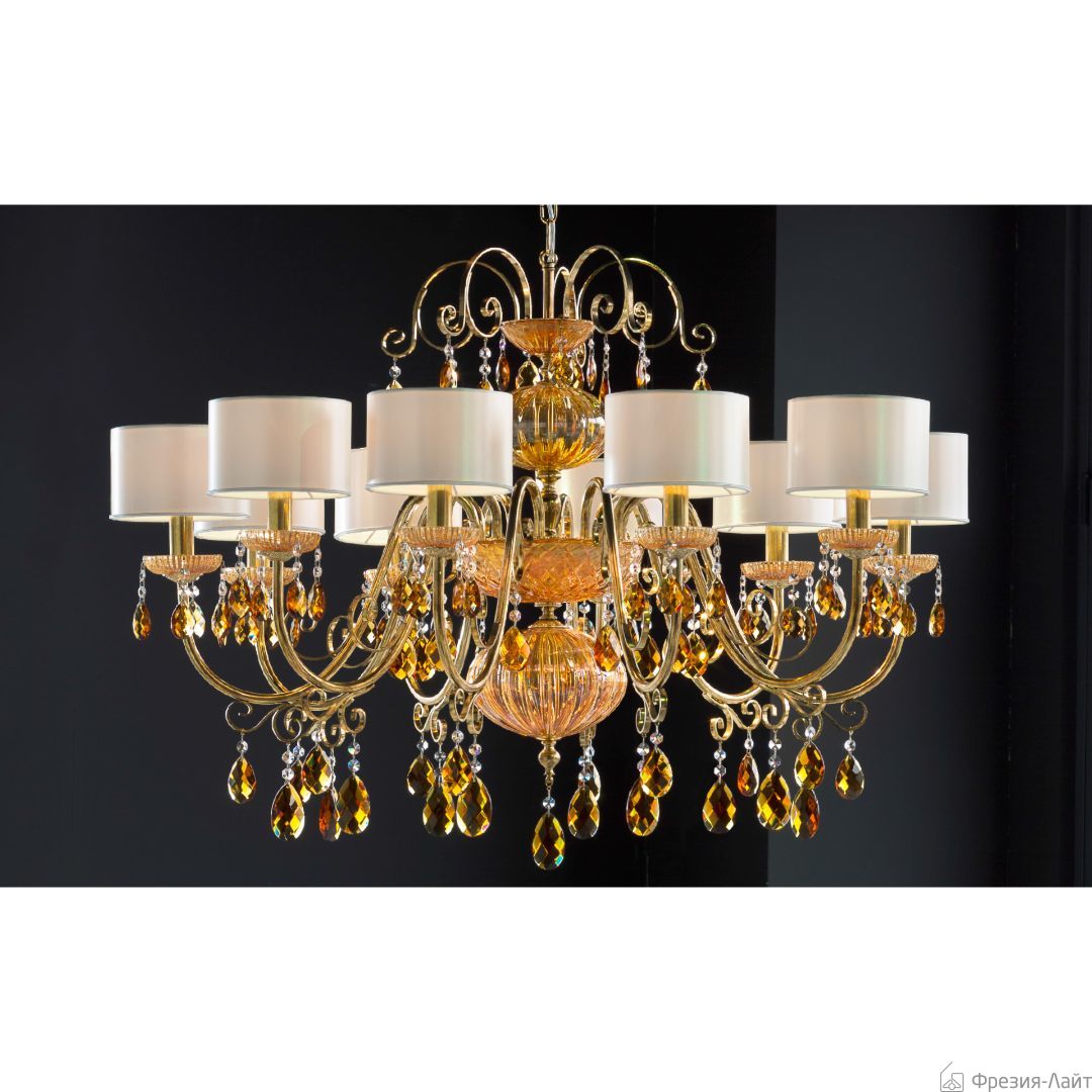 Masiero Antika 10 P16 Oro Antico/P17 Vetro Fume люстра подвесная 115077