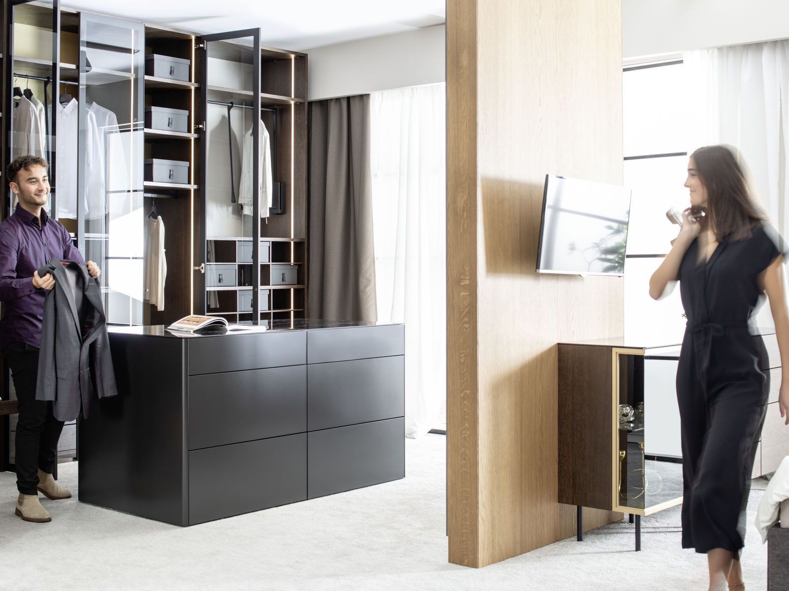 Модульная гардеробная на заказ Sudbrock Möbelhandwerk Fokus ARCH-00045697 - Вид №1