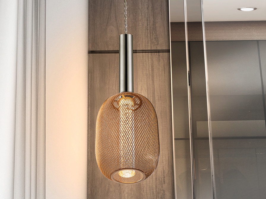 084392 Подвесной светильник 1L хром/золотой Schuller Micron  - Вид №2