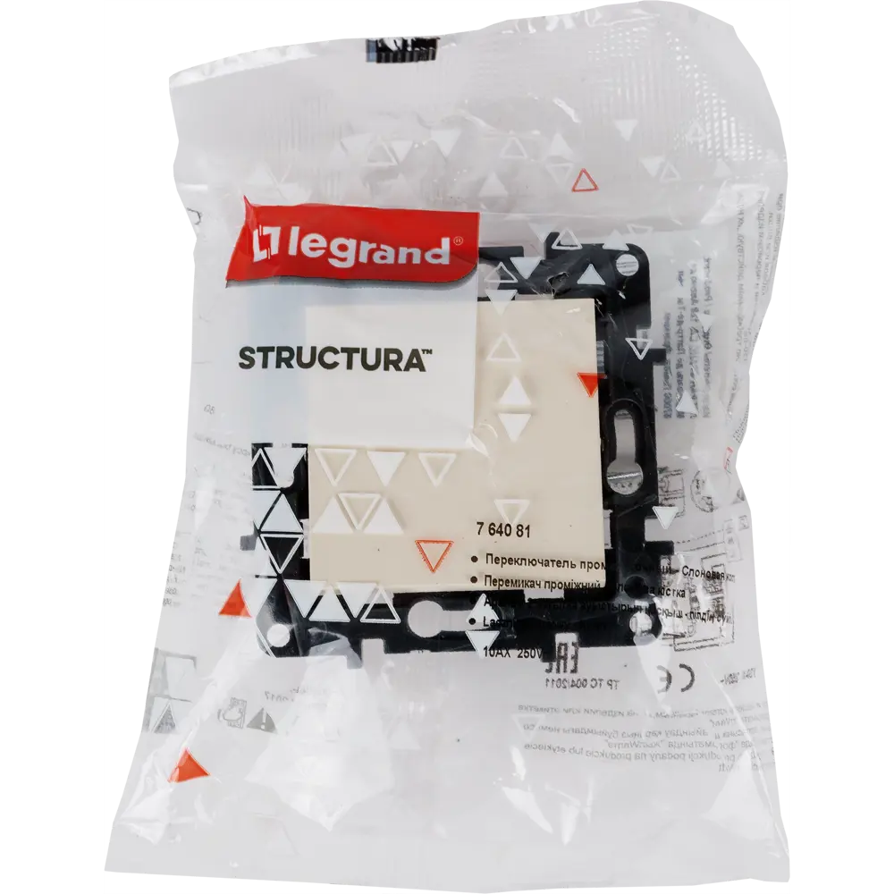82064697 Переключатель перекрёстный одноклавишный - Legrand Structura - 10АХ 250В винтовые зажимы - слоновая кость STLM-1566641 - Вид №4