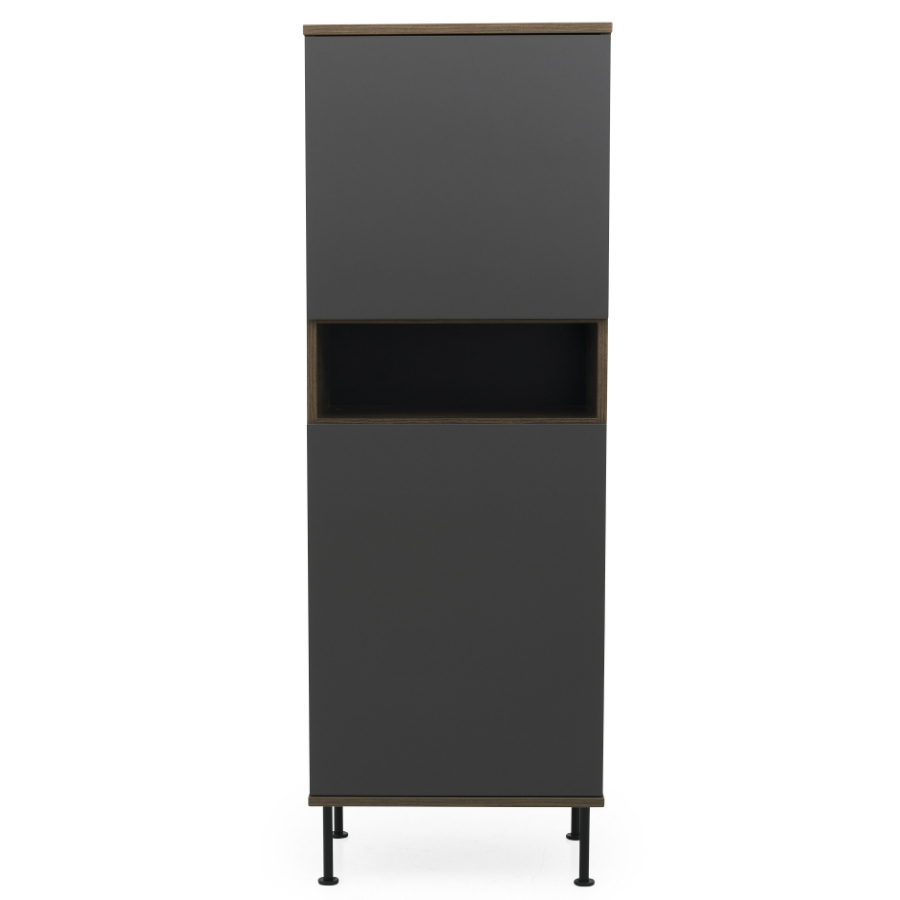 Шкаф Tenzo Daxx, 161х56х43 см, меламин/металл, серо-коричневый 7170334 - Вид №3