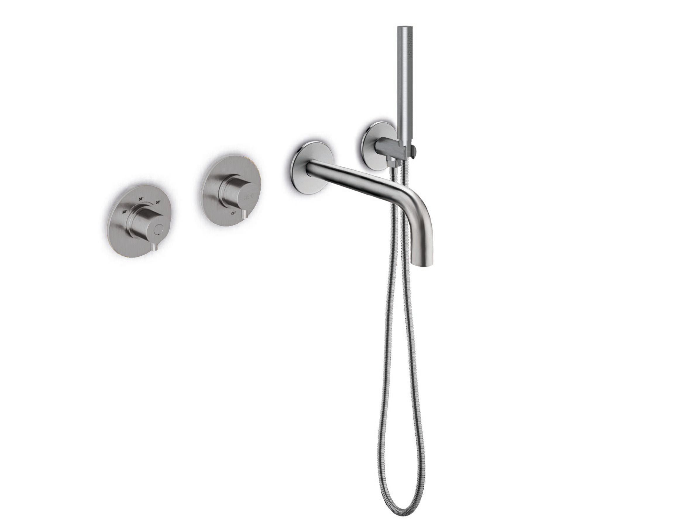 Набор настенных ванн с 4 отверстиями из нержавеющей стали с ручным душем JEE-O Slimline ARCH-00051281