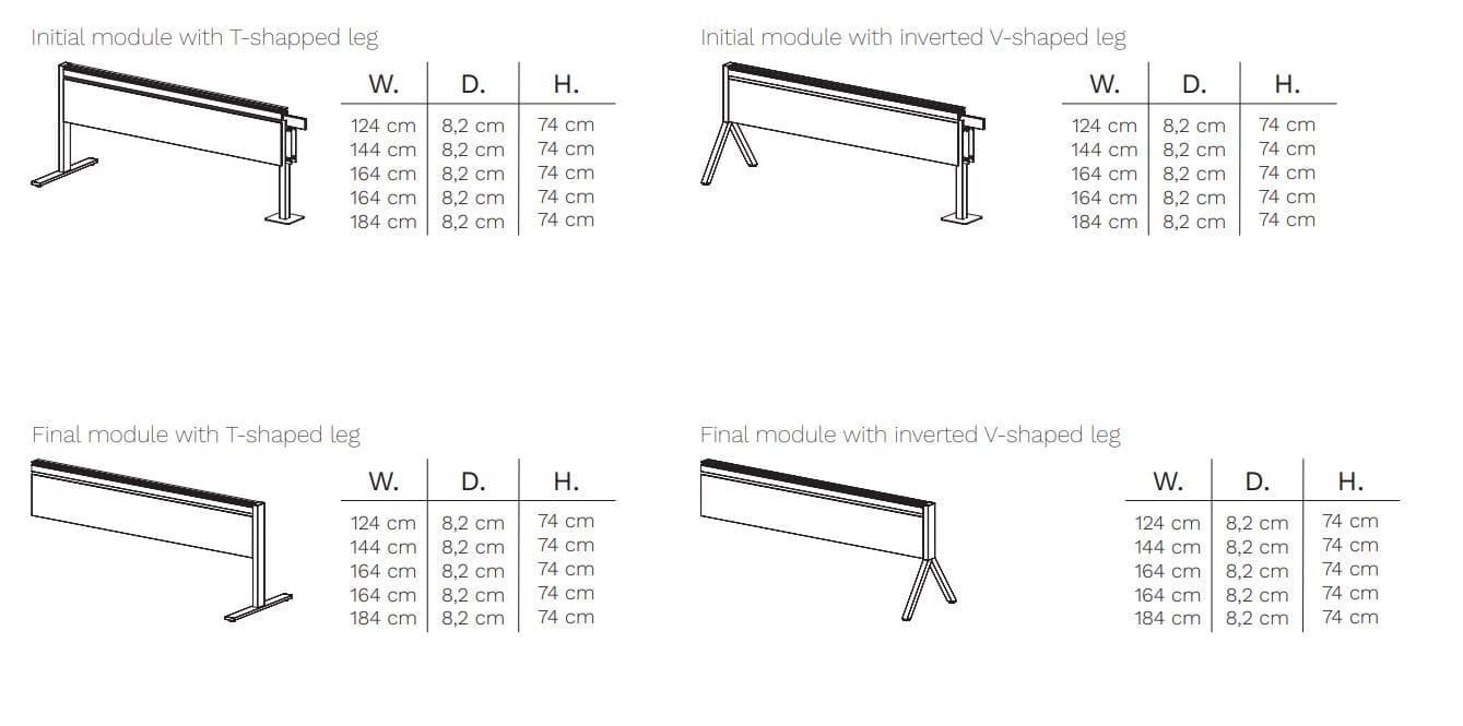 Множественный стол с разделительными панелями FREZZA Pal System ARCH-00140652 - Вид №12