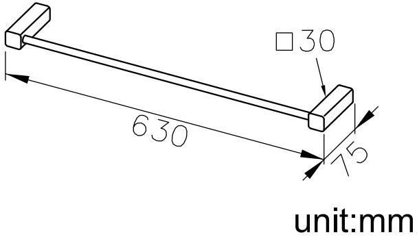 JUSTIME Вешалка для полотенец из хромированной латуни Mark 6909-10-80cp - Вид №1