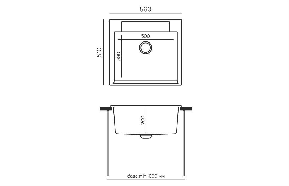 Кухонные мойки Polygran Argo-560 -854710 - Вид №2