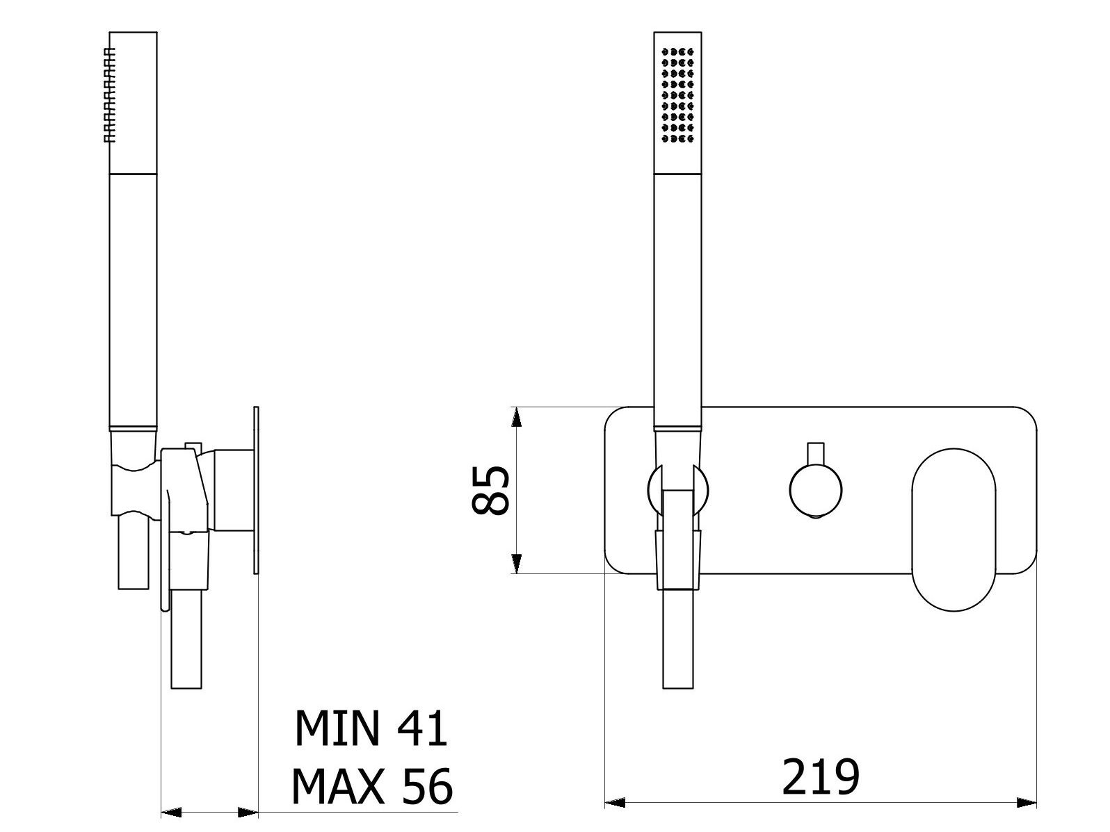 Смеситель для душа с 3 отверстиями и ручным душем IB K2 ARCH-00146148 - Вид №1