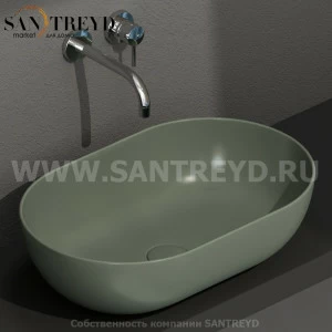 B6O54FE Накладная раковина на столешницу  овальная Ceramica Globo T-EDGE