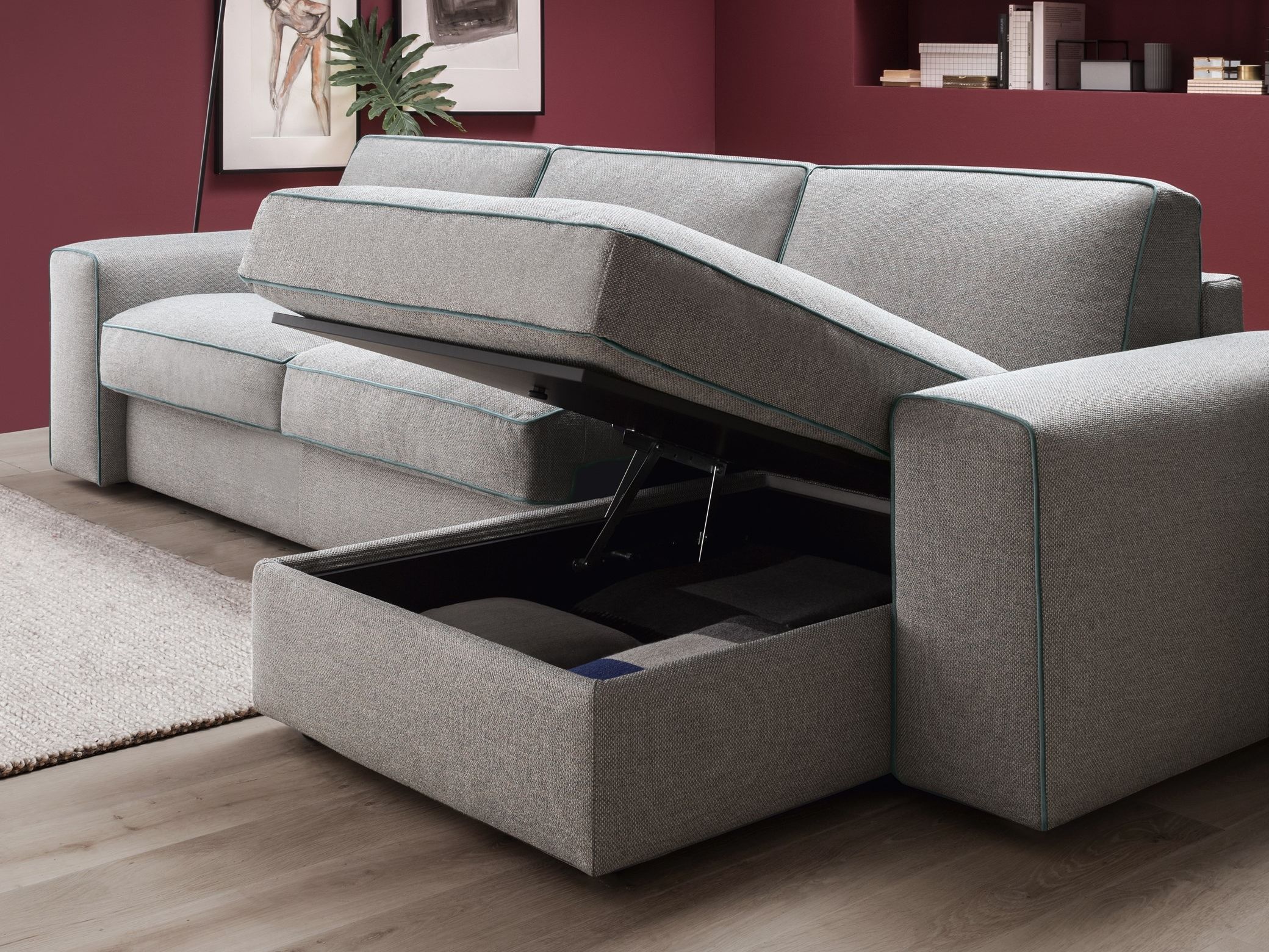 Двуспальный диван-кровать из ткани с полуостровом Felis Day &amp ARCH-00097456 - Вид №5