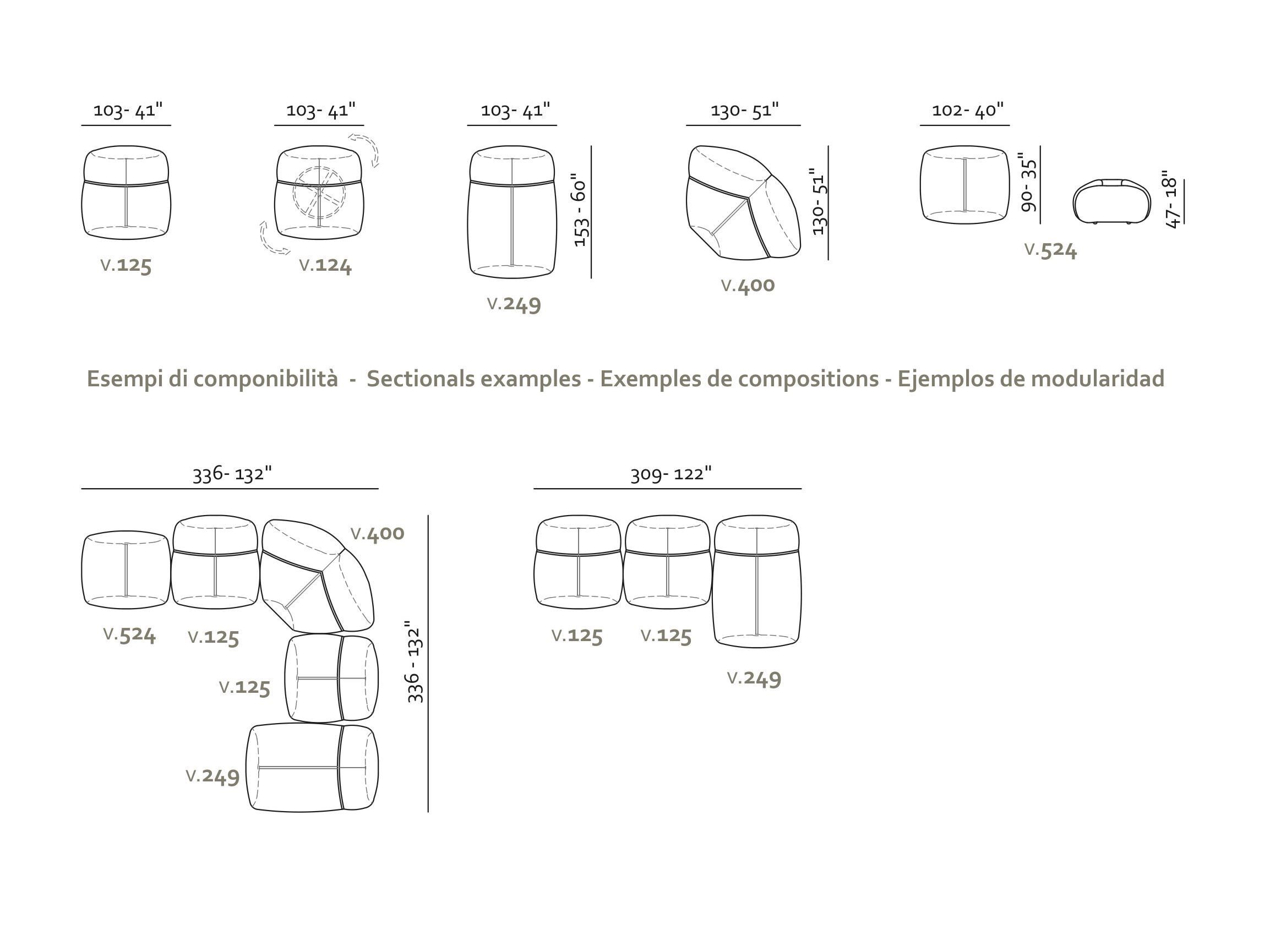 Модульный тканевый диван Max Divani CHICCA ARCH-00150542 - Вид №13