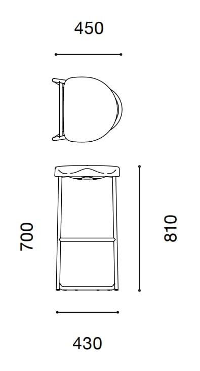 Стальной штабелируемый высокий стул Established&Sons Heidi ARCH-00008251 - Вид №2