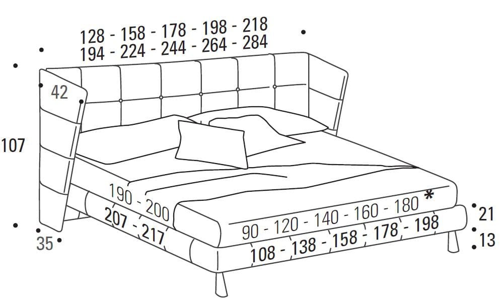 Двуспальная кровать для хранения ткани с мягким изголовьем Felis Bedstories ARCH-00113274 - Вид №12