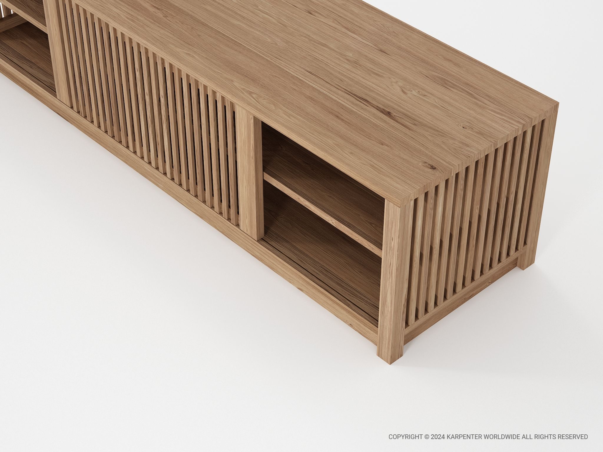 Деревянный шкаф для телевизора с раздвижными дверями KARPENTER Ray ARCH-00147709 - Вид №10