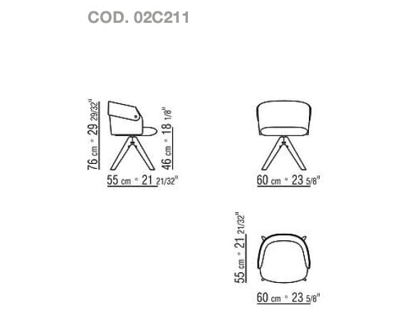 Вращающееся кресло на насесте с подлокотниками Flexform Оззи ARCH-00070883 - Вид №5