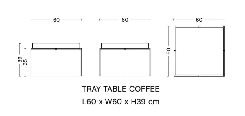 Квадратный стальной журнальный столик с подносом In Stock Hay ARCH-00033968 - Вид №2