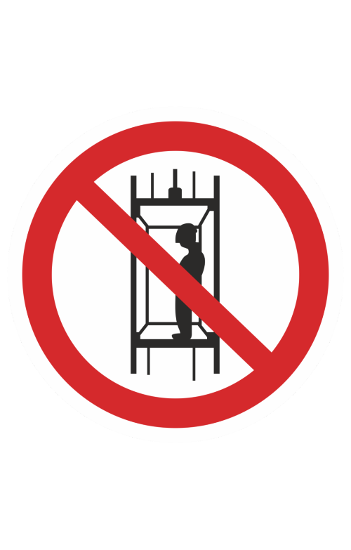 68330 Знак "Запрещается подъем людей по шахтному стволу (запрещается транспортировка пассажиров) ( P 13 )  Запрещающие знаки размер 100 х 100 мм Спецодежда 