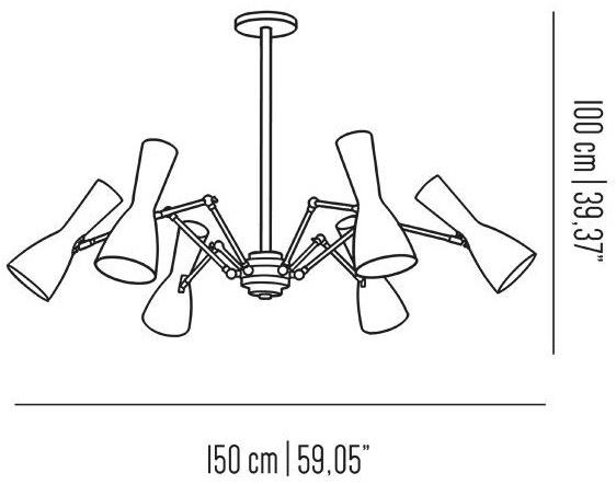 Il Bronzetto Регулируемая люстра из латуни Wormhole Wor11_6l - Вид №1