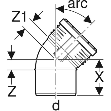 GEBERIT 390.620.14.1 Отвод Geberit Silent-PP  - Вид №2