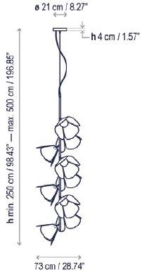BOVER Светодиодный подвесной светильник из алюминия Mod S/73/9l - Вид №1
