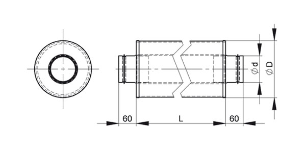 Шумоглушитель 160/0,5 Santreyd sun-id-682187 - Вид №1