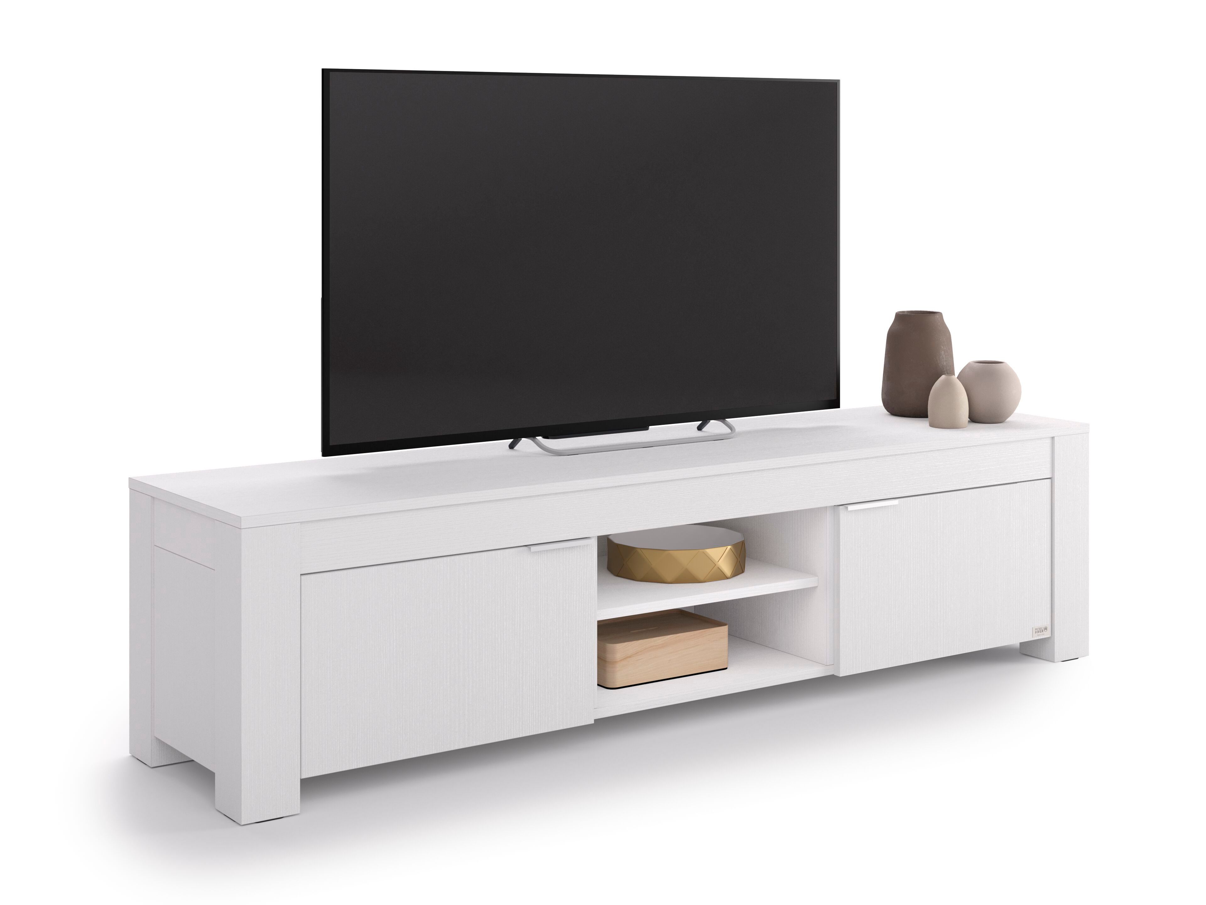 Низкий ТВ-шкаф из белого ясеня Mobili Fiver Rachele ARCH-00084339 - Вид №1