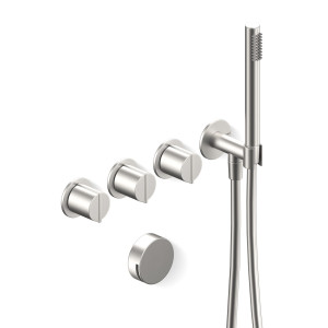 Настенный набор для ванны с 4 отверстиями и ручным душем