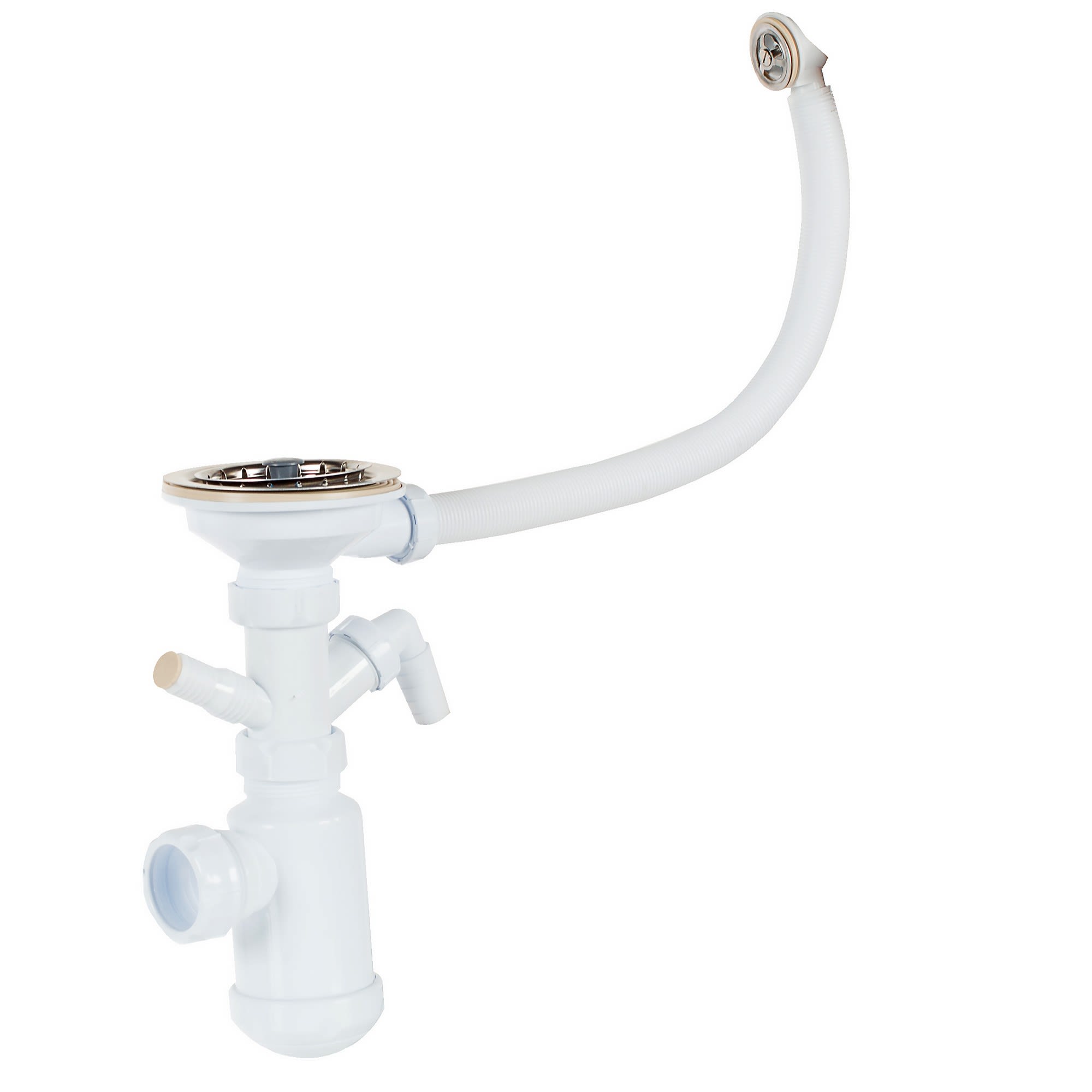 15650516 Сифон для кухонной мойки с переливом и регулируемым клапаном Santreyd 